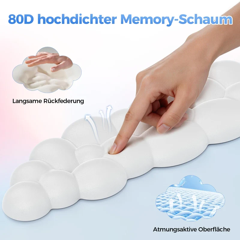 TECKNET Handgelenkauflage · 43L x 12B cm · Weiß