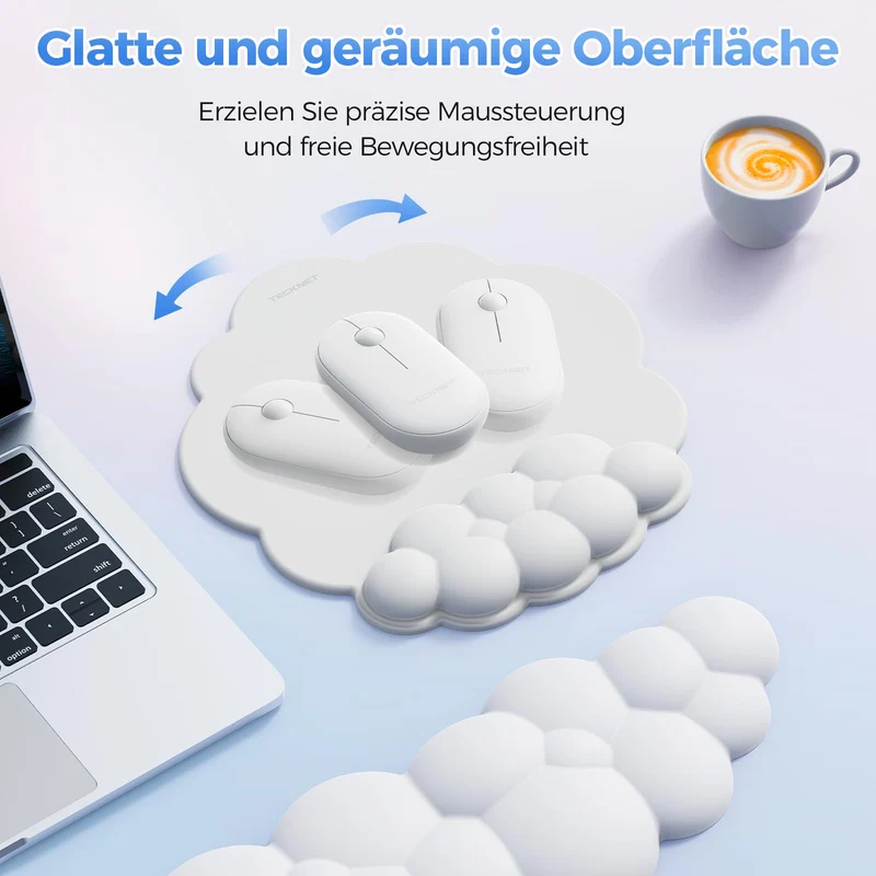 TECKNET Handgelenkauflage · 43L x 12B cm · Weiß