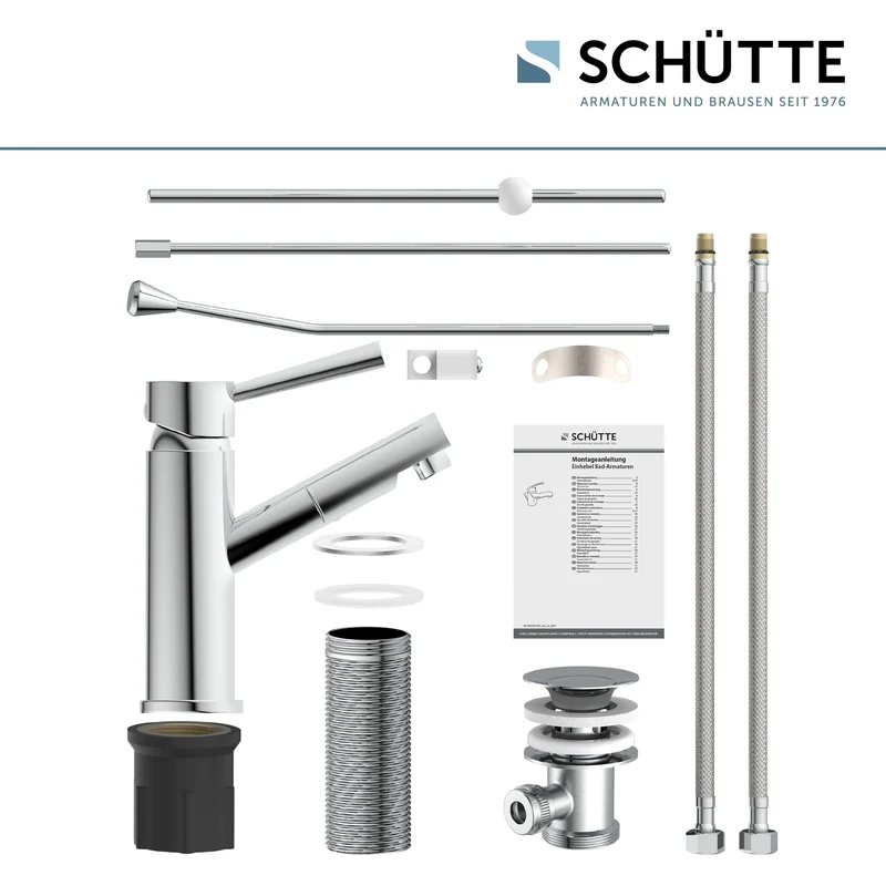 SCHÜTTE Waschtischarmatur Cornwall, Chrom, Badarmatur, Hochdruck