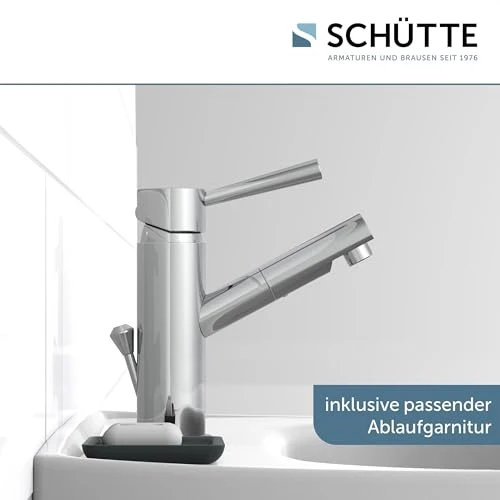SCHÜTTE Waschtischarmatur Cornwall, Chrom, Badarmatur, Hochdruck