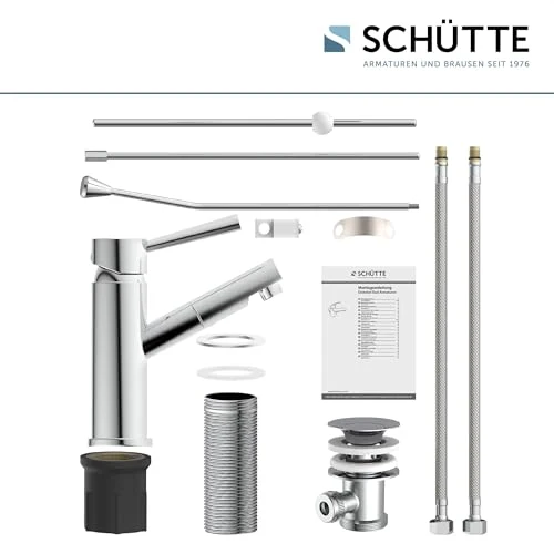 SCHÜTTE Waschtischarmatur Cornwall, Chrom, Badarmatur, Hochdruck
