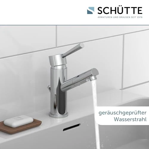 SCHÜTTE Waschtischarmatur Cornwall, Chrom, Badarmatur, Hochdruck