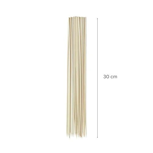 Chef Aid Bambusspieße 30,5 cm – 100 Stück – Natürliche, Splitterfreie Grillspieße aus Bambus – Für Grill, Ofen, Fondue und Fingerfood – Stabil und Zuverlässig