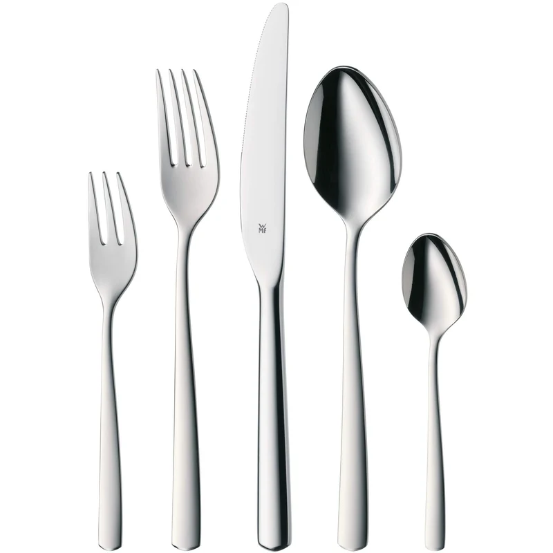 WMF Boston Besteckset 30-teilig für 6 Personen – Cromargan Edelstahl 18/10, poliert und rostfrei, spülmaschinenfest, Monobloc-Messer mit langlebiger Schärfe, elegantes Essbesteck für Alltag und Gäste