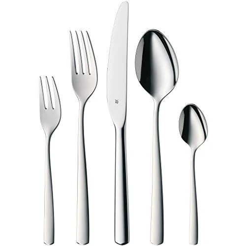 WMF Boston Besteckset 30-teilig für 6 Personen – Cromargan Edelstahl 18/10, poliert und rostfrei, spülmaschinenfest, Monobloc-Messer mit langlebiger Schärfe, elegantes Essbesteck für Alltag und Gäste