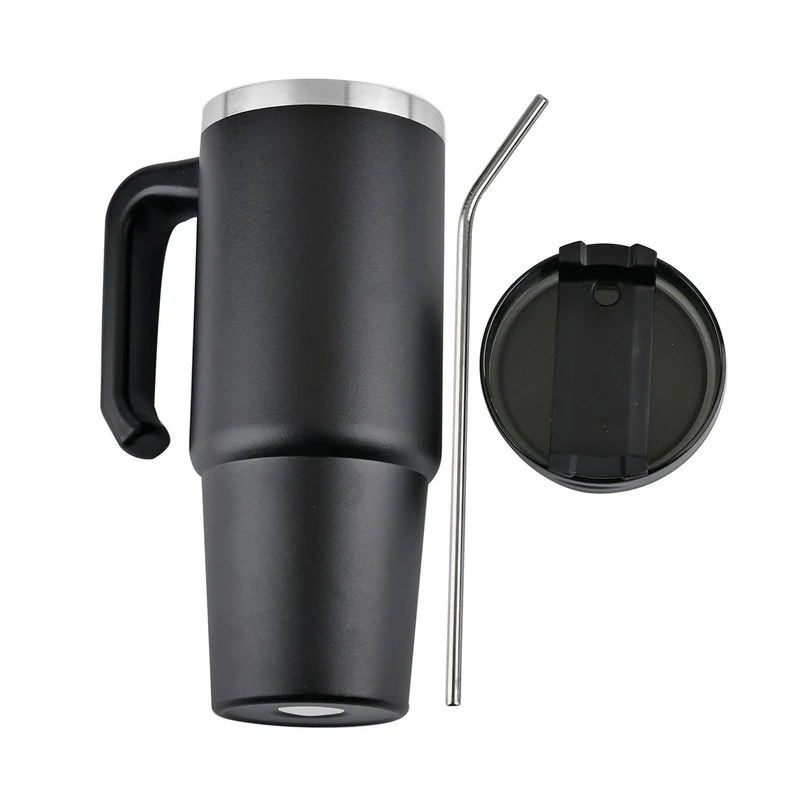 316L Edelstahl Thermobecher 887ml mit Strohhalm, Grün