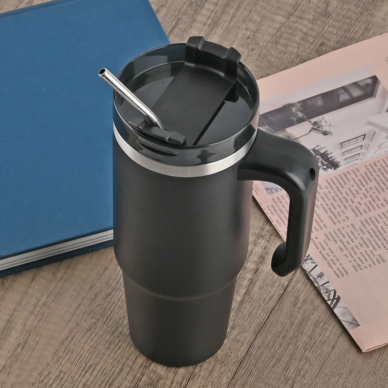 316L Edelstahl Thermobecher 887ml mit Strohhalm, Grün