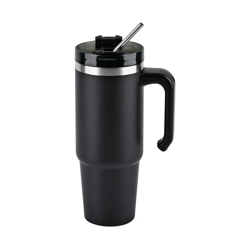 316L Edelstahl Thermobecher 887ml mit Strohhalm, Grün