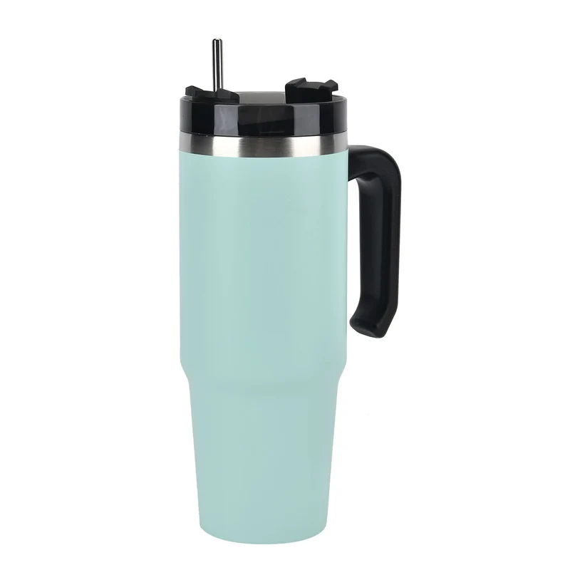 316L Edelstahl Thermobecher 887ml mit Strohhalm, Grün