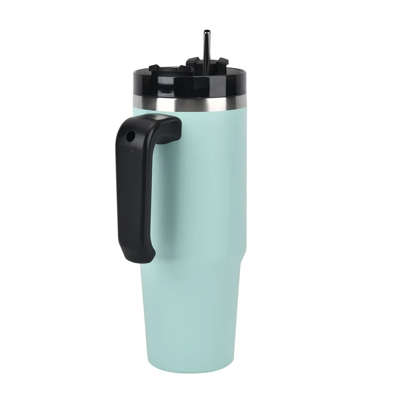 316L Edelstahl Thermobecher 887ml mit Strohhalm, Grün
