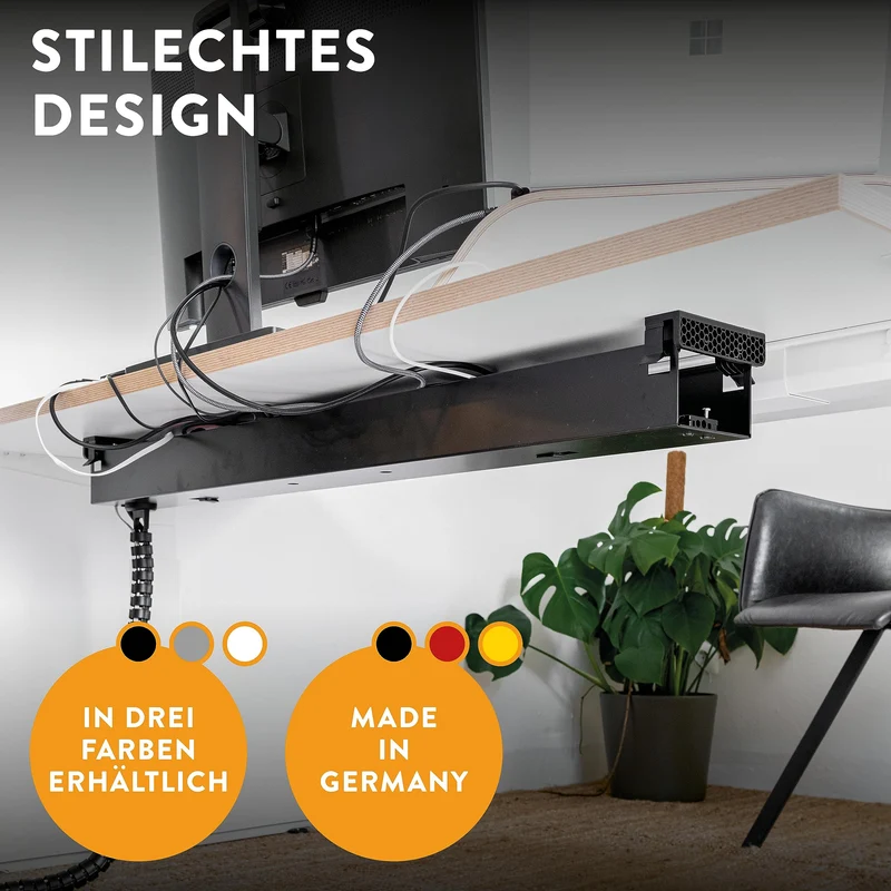 boho office Kabelorganisation · 107cm · Schwarz (Ral9005)