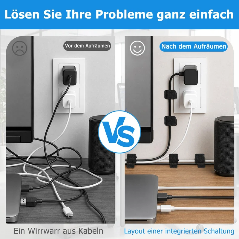Kisizity Kabelorganisation · Schwarz · 90 x 15mm · 60