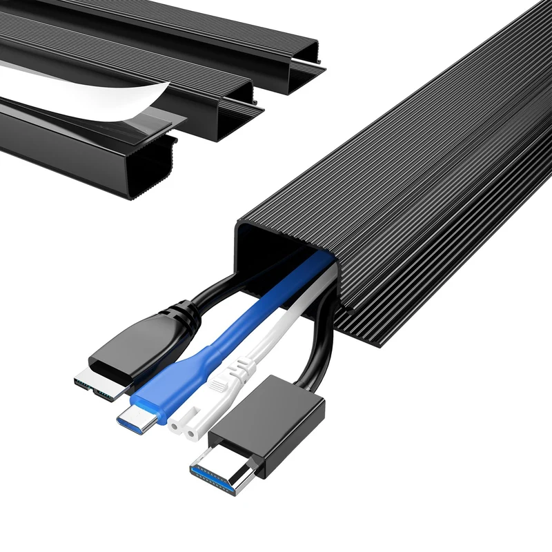 Delamu Kabelorganisation · Schwarz · 4 Pack