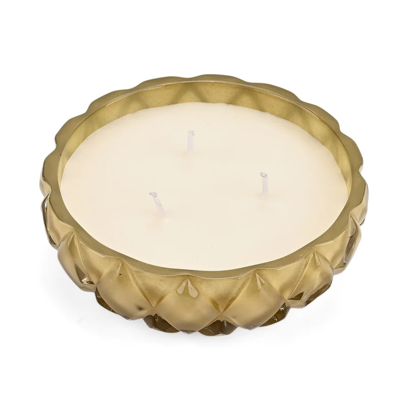 LIVMORE - Duftkerze Winterzauber-Design, 25 Std. Brenndauer, 150g, 4,5 ml ätherisches Öl, Lavendel und Jasmin, Grün