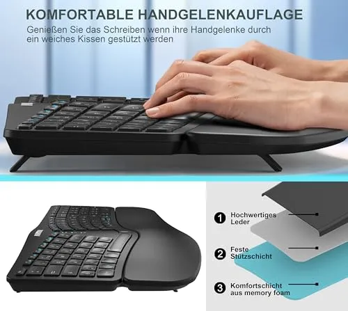 Arteck Handgelenkauflage · 41,9L x 24,4B x 2,6H cm · Schwarz