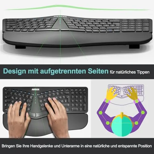 Arteck Handgelenkauflage · 41,9L x 24,4B x 2,6H cm · Schwarz