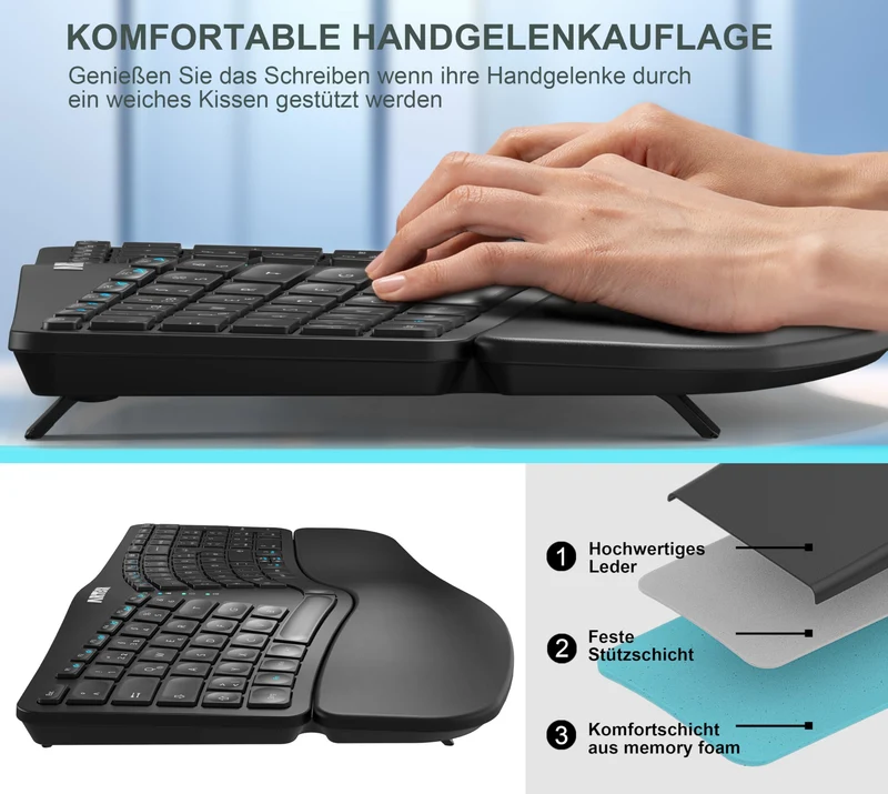 Arteck Handgelenkauflage · 41,9L x 24,4B x 2,6H cm · Schwarz