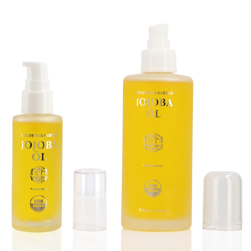 SQIN Botanicals Kaltgepresstes goldenes Nektar Jojobaöl, reines Pflegeöl, 50ml
