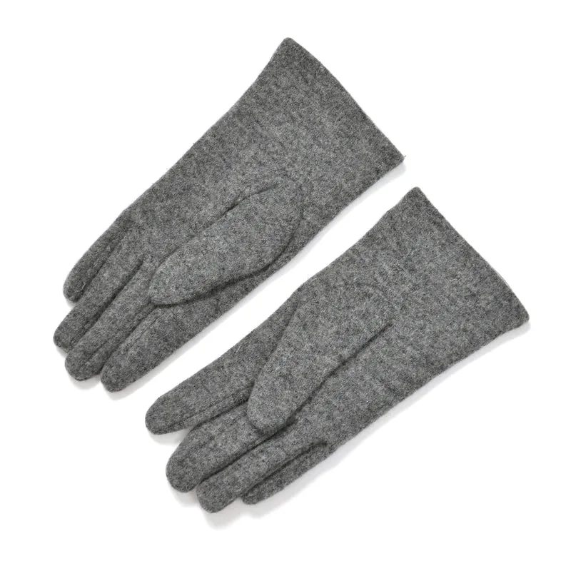 LA MAREY - 2er-Set Elegante Kaschmir Mützen und Handschuhen mit Mikroplüsch Futter, Marineblau