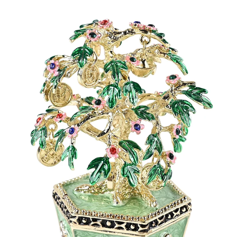 Geldbaum-Schmuckschatulle, 12x6,5 cm, Grün