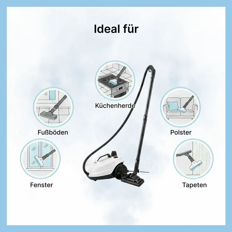 Kraftvoller Dampfreiniger 1800W, 5 Bar für Haushalt und Reiningung