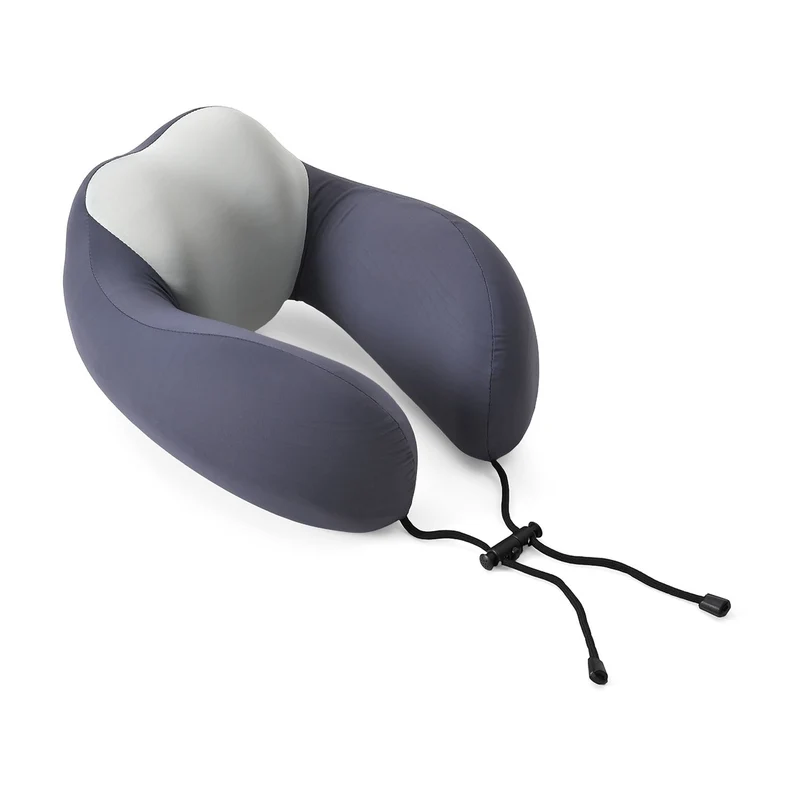 Reisekissen aus Memory-Schaum mit verstellbarem Kordelzug, ergonomisch geformt für Nackenstütze, 29x16x25 cm, Rosa