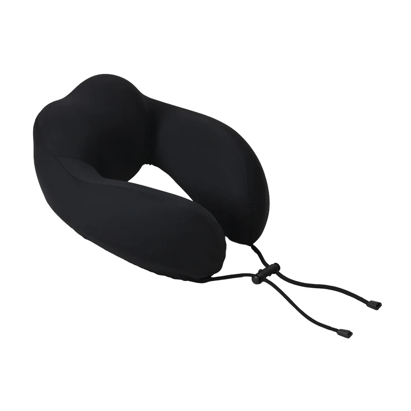 Reisekissen aus Memory-Schaum mit verstellbarem Kordelzug, ergonomisch geformt für Nackenstütze, 29x16x25 cm, Rosa