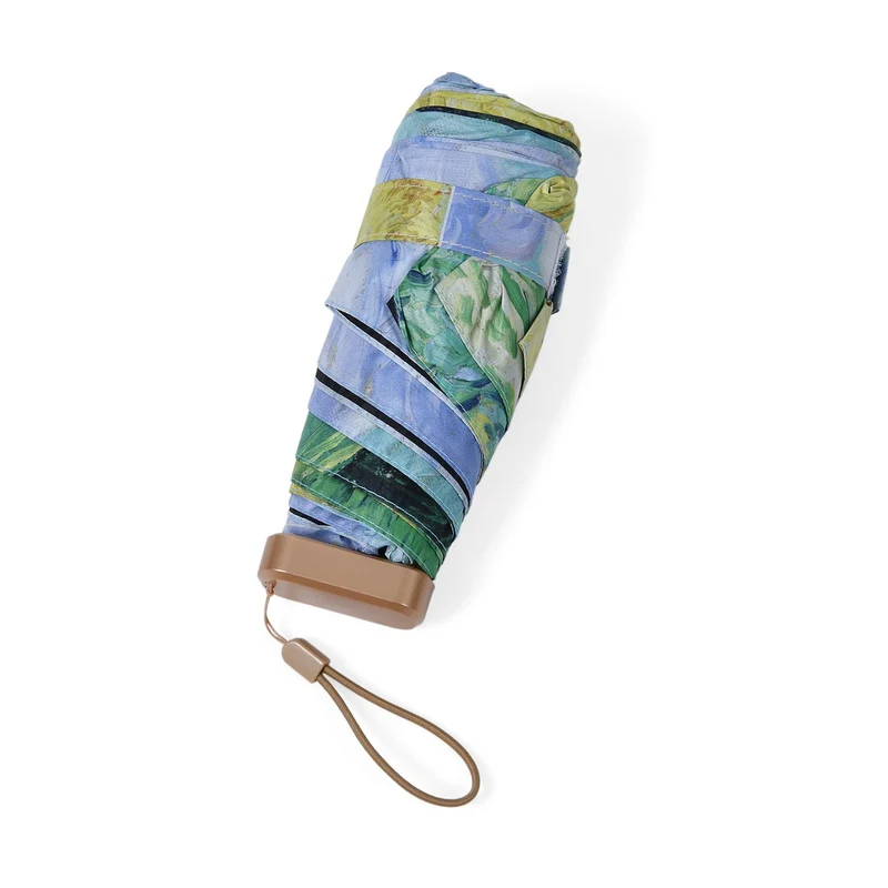 Sturmfester Poket-Regenschirm, leichtgewicht 261gr, mit UV-Schutz 91cm, Glasfaser rahmen, van Gogh