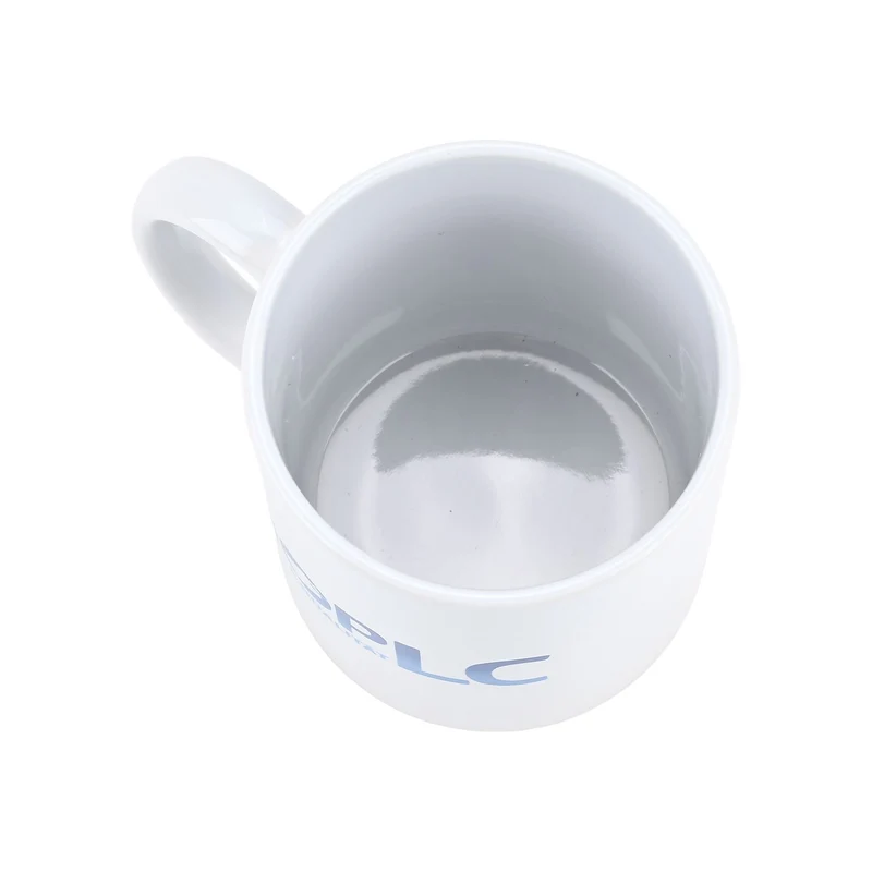 Keramik-Tassen-Set mit Löffel und ShopLC-Logo, 8x9,5 cm (Tasse), 12 cm (Löffel), Weiß