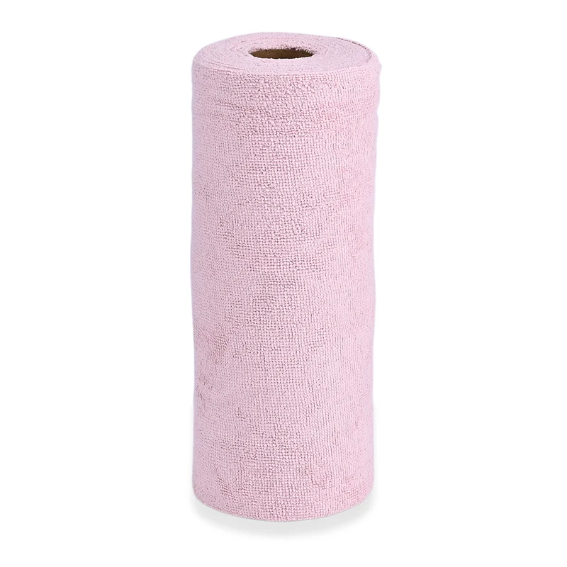 Wiederverwendbare Abreiß-Mikrofaser-Handtuchrolle - 30x30cm, 30 Tücher/Rolle, 180gsm, Rosa
